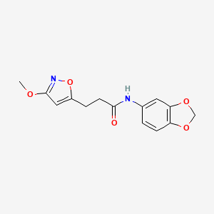 N-(1,3-benzodioxol-5-yl)-3-(3-methoxy-1,2-oxazol-5-yl)propanamide