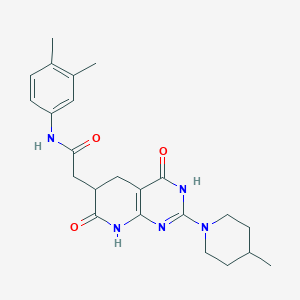 molecular formula C23H29N5O3 B11033543 N-(3,4-dimethylphenyl)-2-[2-(4-methylpiperidin-1-yl)-4,7-dioxo-1,4,5,6,7,8-hexahydropyrido[2,3-d]pyrimidin-6-yl]acetamide 