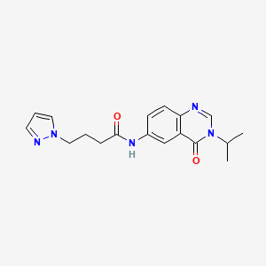 N-[4-oxo-3-(propan-2-yl)-3,4-dihydroquinazolin-6-yl]-4-(1H-pyrazol-1-yl)butanamide