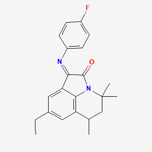 molecular formula C22H23FN2O B11033579 (1E)-8-ethyl-1-[(4-fluorophenyl)imino]-4,4,6-trimethyl-5,6-dihydro-4H-pyrrolo[3,2,1-ij]quinolin-2(1H)-one 