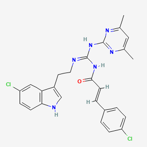 molecular formula C26H24Cl2N6O B11033584 (2E)-N-{(E)-{[2-(5-chloro-1H-indol-3-yl)ethyl]amino}[(4,6-dimethylpyrimidin-2-yl)amino]methylidene}-3-(4-chlorophenyl)prop-2-enamide 