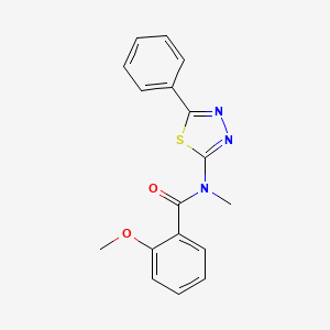 molecular formula C17H15N3O2S B11033657 2-methoxy-N-methyl-N-(5-phenyl-1,3,4-thiadiazol-2-yl)benzamide CAS No. 488088-08-0