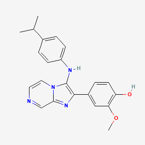 2-Methoxy-4-(3-{[4-(propan-2-yl)phenyl]amino}imidazo[1,2-a]pyrazin-2-yl)phenol