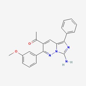 molecular formula C21H18N4O2 B11033672 1-[7-Amino-2-(3-methoxyphenyl)-5-phenylimidazo[1,5-b]pyridazin-3-yl]ethanone 