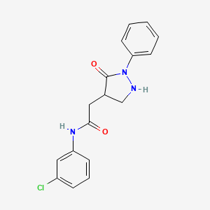 N-(3-chlorophenyl)-2-(5-oxo-1-phenylpyrazolidin-4-yl)acetamide