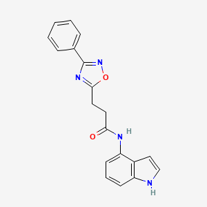 molecular formula C19H16N4O2 B11033688 N-(1H-indol-4-yl)-3-(3-phenyl-1,2,4-oxadiazol-5-yl)propanamide 