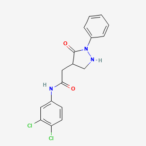 molecular formula C17H15Cl2N3O2 B11033704 N-(3,4-Dichlorophenyl)-2-(5-oxo-1-phenyl-4-pyrazolidinyl)acetamide 