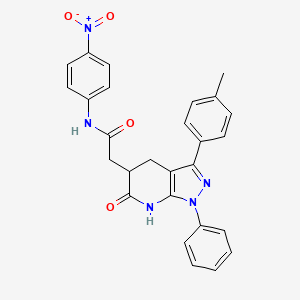 2-[3-(4-methylphenyl)-6-oxo-1-phenyl-4,5,6,7-tetrahydro-1H-pyrazolo[3,4-b]pyridin-5-yl]-N-(4-nitrophenyl)acetamide