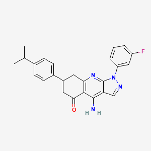 4-Amino-1-(3-fluorophenyl)-7-[4-(propan-2-YL)phenyl]-1H,5H,6H,7H,8H-pyrazolo[3,4-B]quinolin-5-one