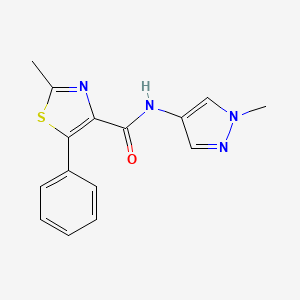 molecular formula C15H14N4OS B11033713 2-methyl-N-(1-methyl-1H-pyrazol-4-yl)-5-phenyl-1,3-thiazole-4-carboxamide 