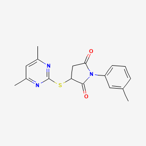 3-[(4,6-Dimethylpyrimidin-2-yl)sulfanyl]-1-(3-methylphenyl)pyrrolidine-2,5-dione