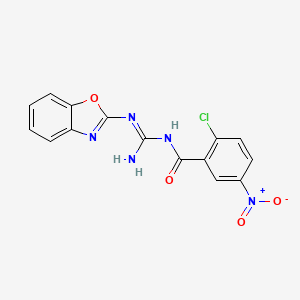 molecular formula C15H10ClN5O4 B11033742 N-[(E)-amino(1,3-benzoxazol-2-ylamino)methylidene]-2-chloro-5-nitrobenzamide 