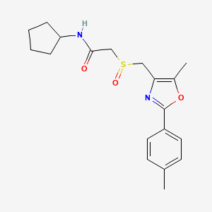 N-Cyclopentyl-2-{[5-methyl-2-(4-methylphenyl)-1,3-oxazol-4-YL]methanesulfinyl}acetamide