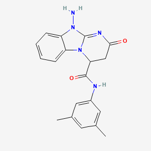 molecular formula C19H19N5O2 B11033791 10-amino-N-(3,5-dimethylphenyl)-2-oxo-2,3,4,10-tetrahydropyrimido[1,2-a]benzimidazole-4-carboxamide 