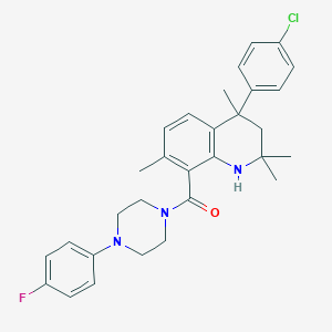 [4-(4-Chlorophenyl)-2,2,4,7-tetramethyl-1,2,3,4-tetrahydro-8-quinolinyl][4-(4-fluorophenyl)piperazino]methanone