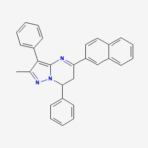 2-Methyl-5-(naphthalen-2-yl)-3,7-diphenyl-6,7-dihydropyrazolo[1,5-a]pyrimidine