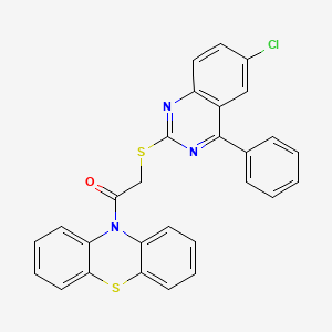 2-[(6-chloro-4-phenylquinazolin-2-yl)sulfanyl]-1-(10H-phenothiazin-10-yl)ethanone