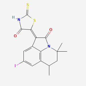 molecular formula C17H15IN2O2S2 B11033857 (1Z)-8-iodo-4,4,6-trimethyl-1-(4-oxo-2-thioxo-1,3-thiazolidin-5-ylidene)-5,6-dihydro-4H-pyrrolo[3,2,1-ij]quinolin-2(1H)-one 