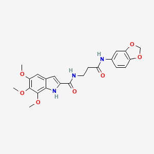 N-[3-(1,3-benzodioxol-5-ylamino)-3-oxopropyl]-5,6,7-trimethoxy-1H-indole-2-carboxamide