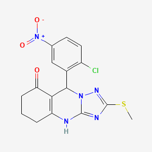 9-(2-chloro-5-nitrophenyl)-2-(methylsulfanyl)-5,6,7,9-tetrahydro[1,2,4]triazolo[5,1-b]quinazolin-8(4H)-one