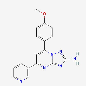 molecular formula C17H14N6O B11033901 7-(4-Methoxyphenyl)-5-(3-pyridyl)[1,2,4]triazolo[1,5-A]pyrimidin-2-amine 