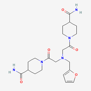 molecular formula C21H31N5O5 B11033902 1,1'-[[(2-Furylmethyl)imino]bis(1-oxoethane-2,1-diyl)]dipiperidine-4-carboxamide 