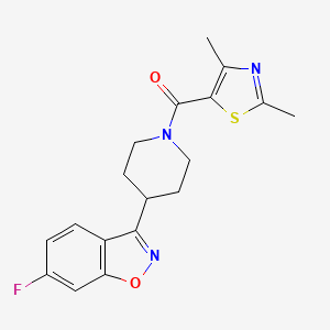 molecular formula C18H18FN3O2S B11033905 (2,4-Dimethyl-1,3-thiazol-5-yl)[4-(6-fluoro-1,2-benzoxazol-3-yl)piperidin-1-yl]methanone 