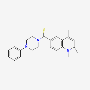 molecular formula C24H29N3S B11033917 (4-Phenylpiperazin-1-yl)(1,2,2,4-tetramethyl-1,2-dihydroquinolin-6-yl)methanethione 