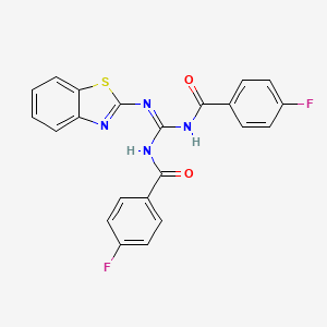 molecular formula C22H14F2N4O2S B11033932 N-[(Z)-(1,3-benzothiazol-2-ylamino){[(4-fluorophenyl)carbonyl]amino}methylidene]-4-fluorobenzamide 