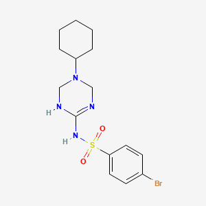 4-bromo-N-(5-cyclohexyl-1,4,5,6-tetrahydro-1,3,5-triazin-2-yl)benzenesulfonamide