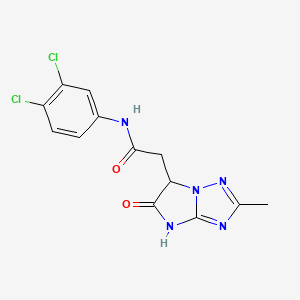 molecular formula C13H11Cl2N5O2 B11033956 N-(3,4-dichlorophenyl)-2-(2-methyl-5-oxo-5,6-dihydro-4H-imidazo[1,2-b][1,2,4]triazol-6-yl)acetamide 