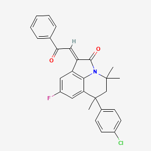 (1E)-6-(4-chlorophenyl)-8-fluoro-4,4,6-trimethyl-1-(2-oxo-2-phenylethylidene)-5,6-dihydro-4H-pyrrolo[3,2,1-ij]quinolin-2(1H)-one