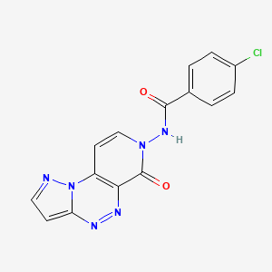 molecular formula C15H9ClN6O2 B11033965 4-Chloro-N~1~-[6-oxopyrazolo[5,1-C]pyrido[4,3-E][1,2,4]triazin-7(6H)-YL]benzamide 