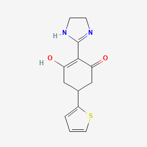 molecular formula C13H14N2O2S B11033981 2-(Imidazolidin-2-ylidene)-5-(thiophen-2-YL)cyclohexane-1,3-dione 