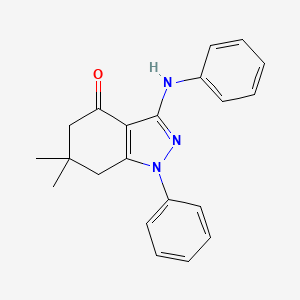 molecular formula C21H21N3O B11033996 3-anilino-6,6-dimethyl-1-phenyl-1,5,6,7-tetrahydro-4H-indazol-4-one 