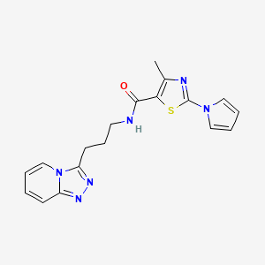 molecular formula C18H18N6OS B11033998 4-methyl-2-(1H-pyrrol-1-yl)-N-[3-([1,2,4]triazolo[4,3-a]pyridin-3-yl)propyl]-1,3-thiazole-5-carboxamide 