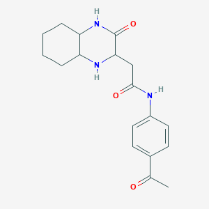 molecular formula C18H23N3O3 B11034001 N-(4-acetylphenyl)-2-(3-oxodecahydroquinoxalin-2-yl)acetamide 