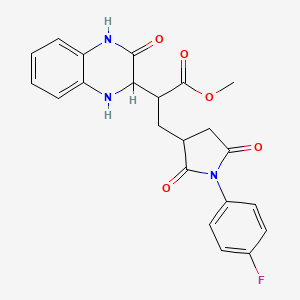 Methyl 3-[1-(4-fluorophenyl)-2,5-dioxopyrrolidin-3-yl]-2-(3-oxo-1,2,3,4-tetrahydroquinoxalin-2-yl)propanoate