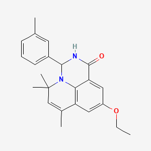 9-ethoxy-5,5,7-trimethyl-3-(3-methylphenyl)-2,3-dihydro-1H,5H-pyrido[3,2,1-ij]quinazolin-1-one