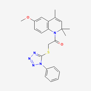 1-(6-methoxy-2,2,4-trimethylquinolin-1(2H)-yl)-2-[(1-phenyl-1H-tetrazol-5-yl)sulfanyl]ethanone