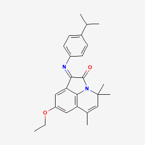 (1E)-8-ethoxy-4,4,6-trimethyl-1-{[4-(propan-2-yl)phenyl]imino}-4H-pyrrolo[3,2,1-ij]quinolin-2(1H)-one