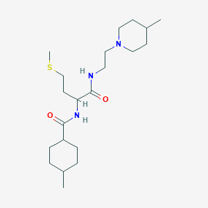 4-methyl-N-[1-{[2-(4-methylpiperidin-1-yl)ethyl]amino}-4-(methylsulfanyl)-1-oxobutan-2-yl]cyclohexanecarboxamide