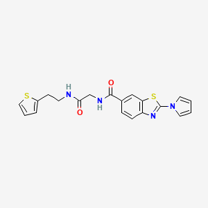 N-(2-oxo-2-{[2-(thiophen-2-yl)ethyl]amino}ethyl)-2-(1H-pyrrol-1-yl)-1,3-benzothiazole-6-carboxamide