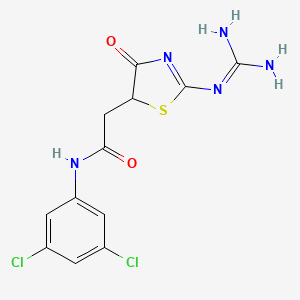 molecular formula C12H11Cl2N5O2S B11034071 2-(2-carbamimidamido-4-oxo-4,5-dihydro-1,3-thiazol-5-yl)-N-(3,5-dichlorophenyl)acetamide 