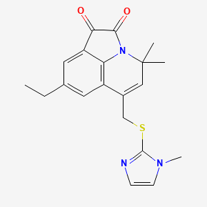 8-ethyl-4,4-dimethyl-6-{[(1-methyl-1H-imidazol-2-yl)sulfanyl]methyl}-4H-pyrrolo[3,2,1-ij]quinoline-1,2-dione