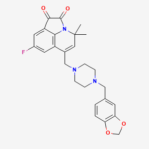 molecular formula C26H26FN3O4 B11034120 6-{[4-(1,3-Benzodioxol-5-ylmethyl)piperazino]methyl}-8-fluoro-4,4-dimethyl-4H-pyrrolo[3,2,1-IJ]quinoline-1,2-dione 