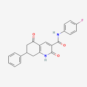 molecular formula C22H17FN2O3 B11034152 N-(4-fluorophenyl)-2,5-dioxo-7-phenyl-1,2,5,6,7,8-hexahydroquinoline-3-carboxamide 