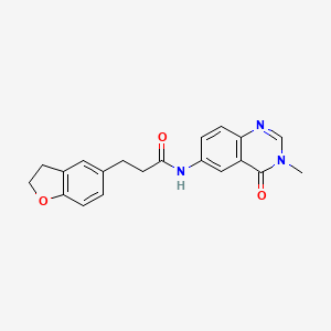 molecular formula C20H19N3O3 B11034174 3-(2,3-dihydro-1-benzofuran-5-yl)-N-(3-methyl-4-oxo-3,4-dihydroquinazolin-6-yl)propanamide 