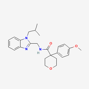 4-(4-methoxyphenyl)-N-{[1-(2-methylpropyl)-1H-benzimidazol-2-yl]methyl}tetrahydro-2H-pyran-4-carboxamide