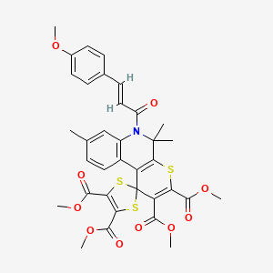 molecular formula C35H33NO10S3 B11034202 tetramethyl 6'-[(2E)-3-(4-methoxyphenyl)prop-2-enoyl]-5',5',8'-trimethyl-5',6'-dihydrospiro[1,3-dithiole-2,1'-thiopyrano[2,3-c]quinoline]-2',3',4,5-tetracarboxylate 